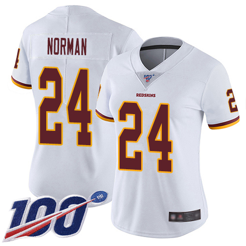 Washington Redskins Limited White Women Josh Norman Road Jersey NFL Football #24 100th Season